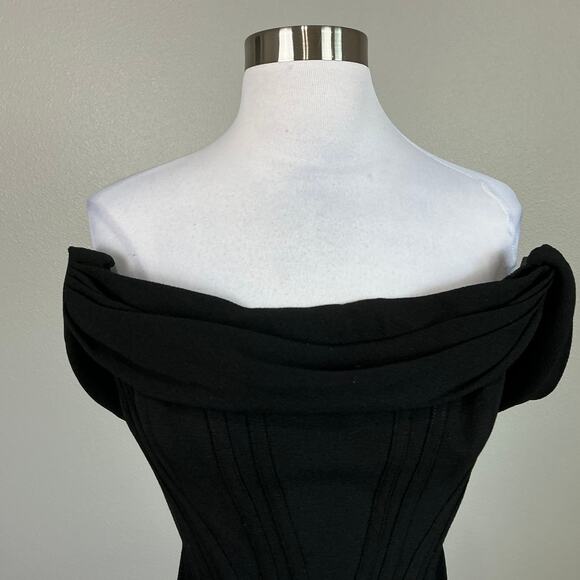 Dress the Population Off the Shoulder Midi Sheath Cocktail Dress Black Size XL - Picture 7 of 11